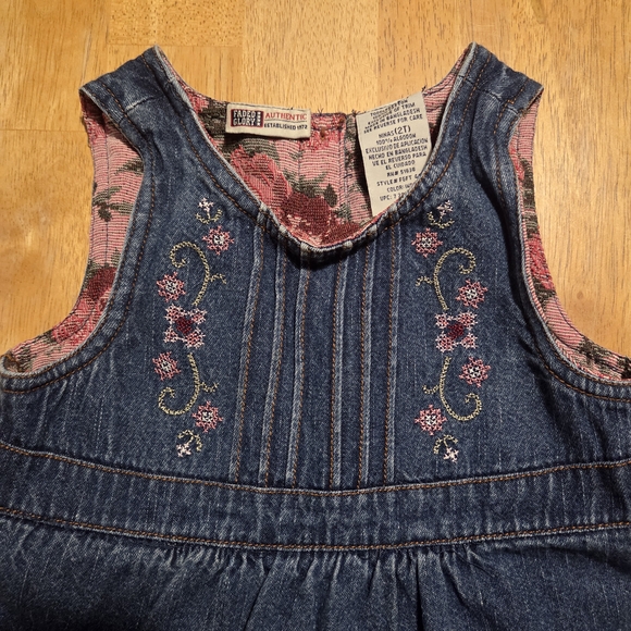 Faded Glory Kids Floral Denim Dress Size 2T - Picture 3 of 9
